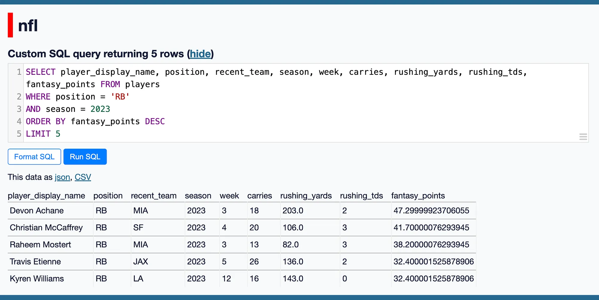 Daily deployment of nfl-datasette