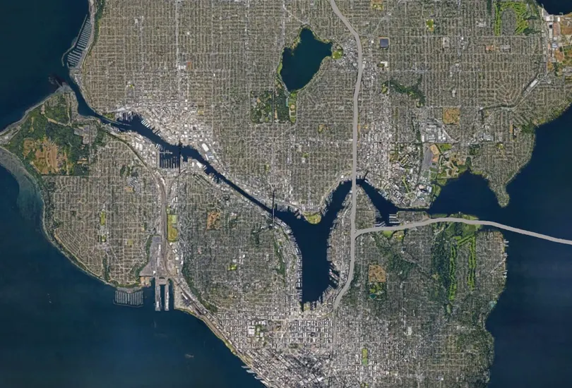 Source map of Seattle